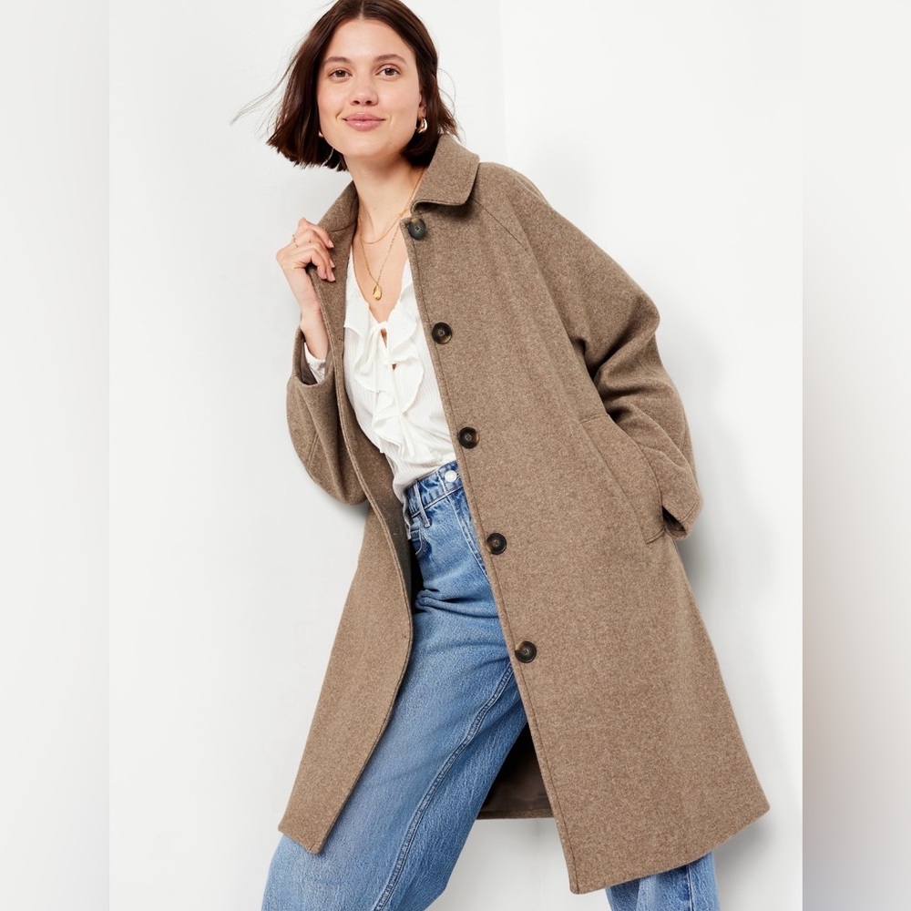 NWT Women’s Relaxed Button Front Mac Coat, Car Coat XL Tall, Sierra Oak